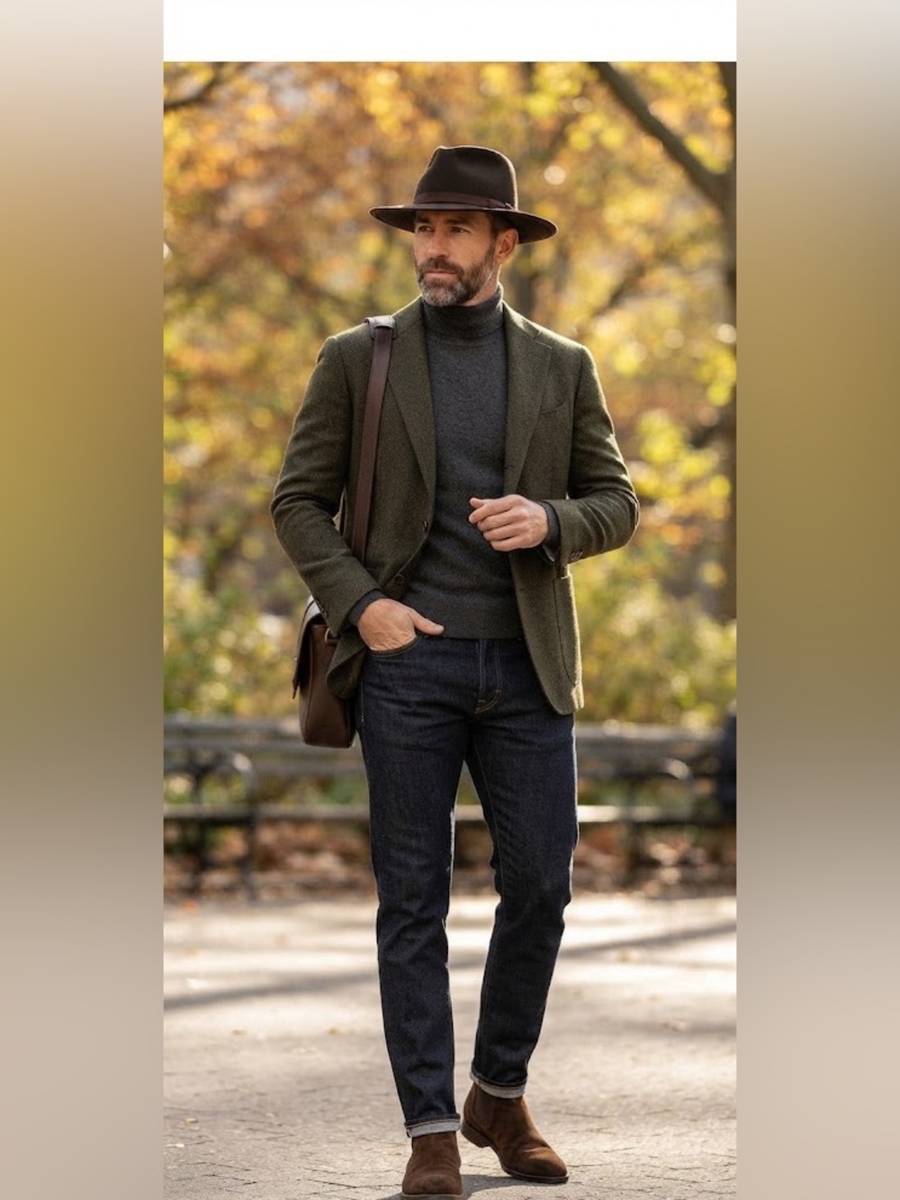 Unisex Dark brown genuine fur felt fedora